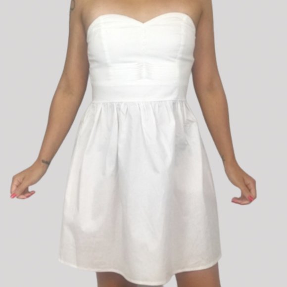 🌼 BeBop Button Bustier Top Fit & Flare Dress - White M NWT GRADUATION DRESS!!! - Picture 9 of 10